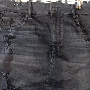 American Eagle Outfitters Charcoal Distressed Mini Skirt